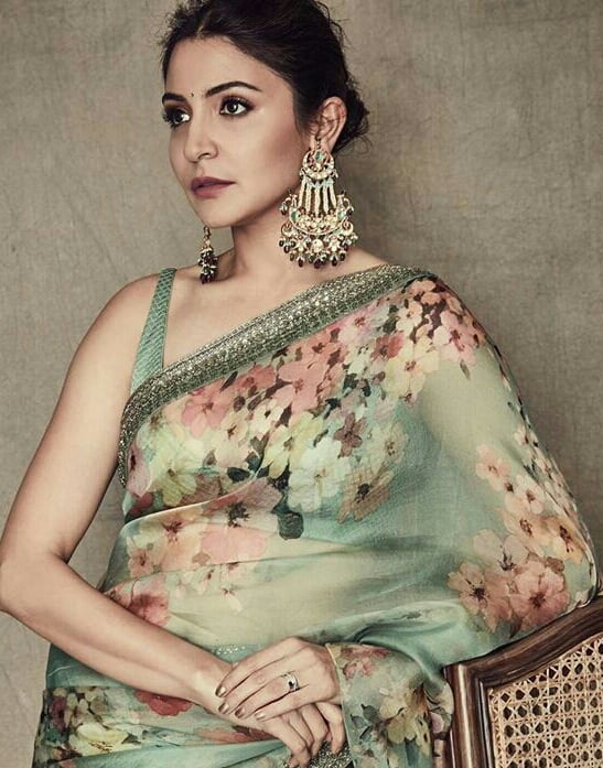 Anushka Sharma Foxes In Transparent Green Saree
