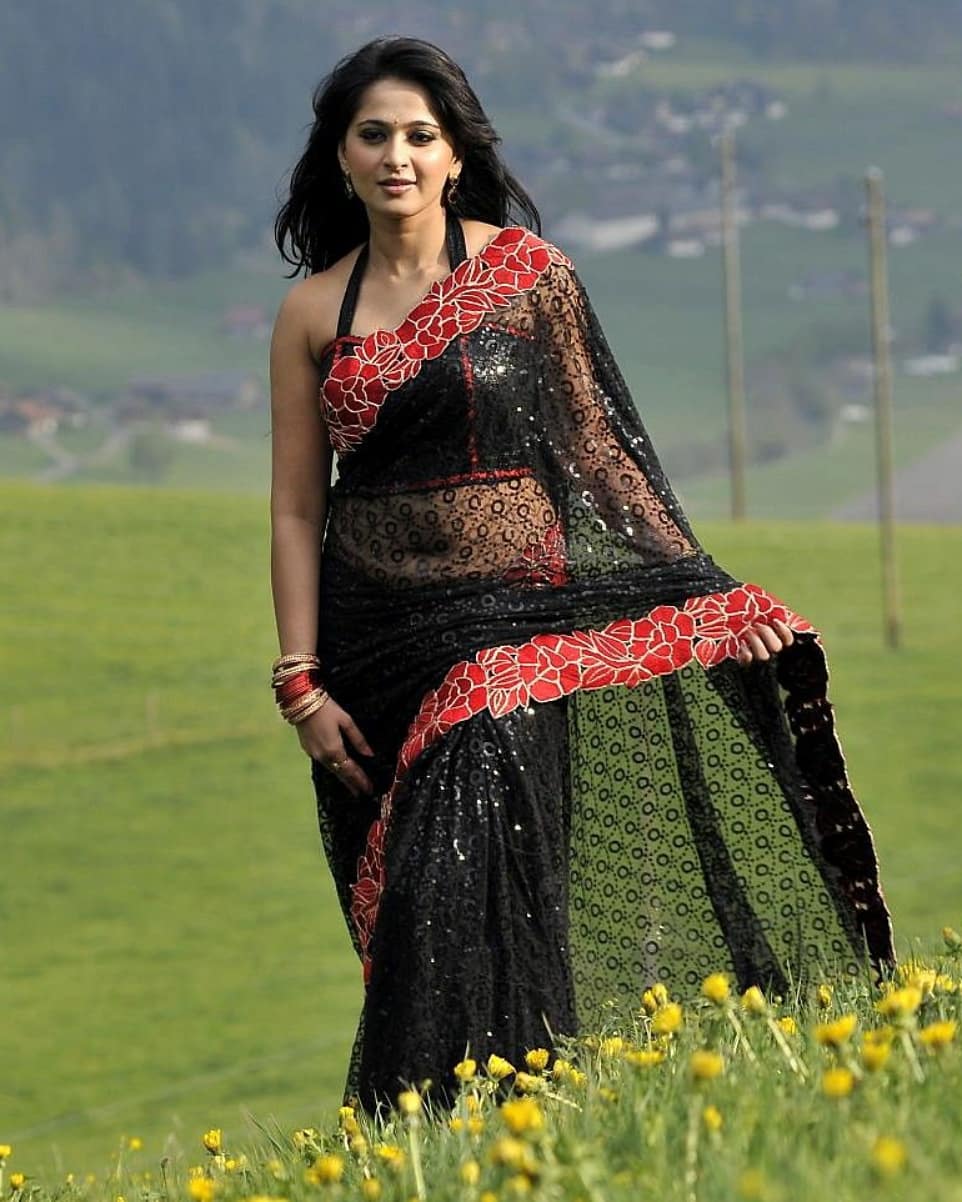 Anushka Teases Our Mood In A Black Transparent Saree
