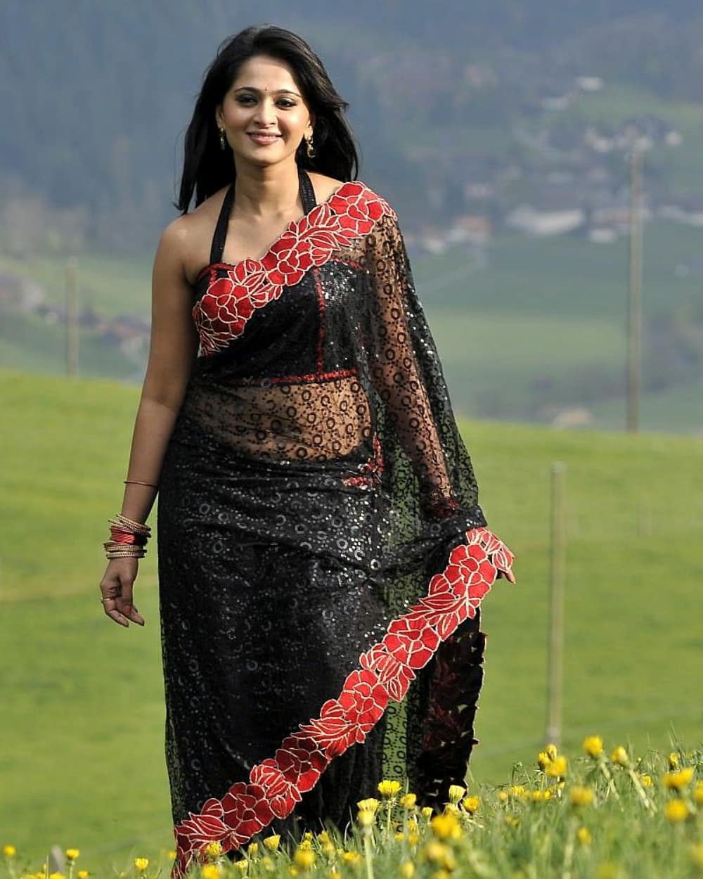 Anushka Teases Our Mood In A Black Transparent Saree