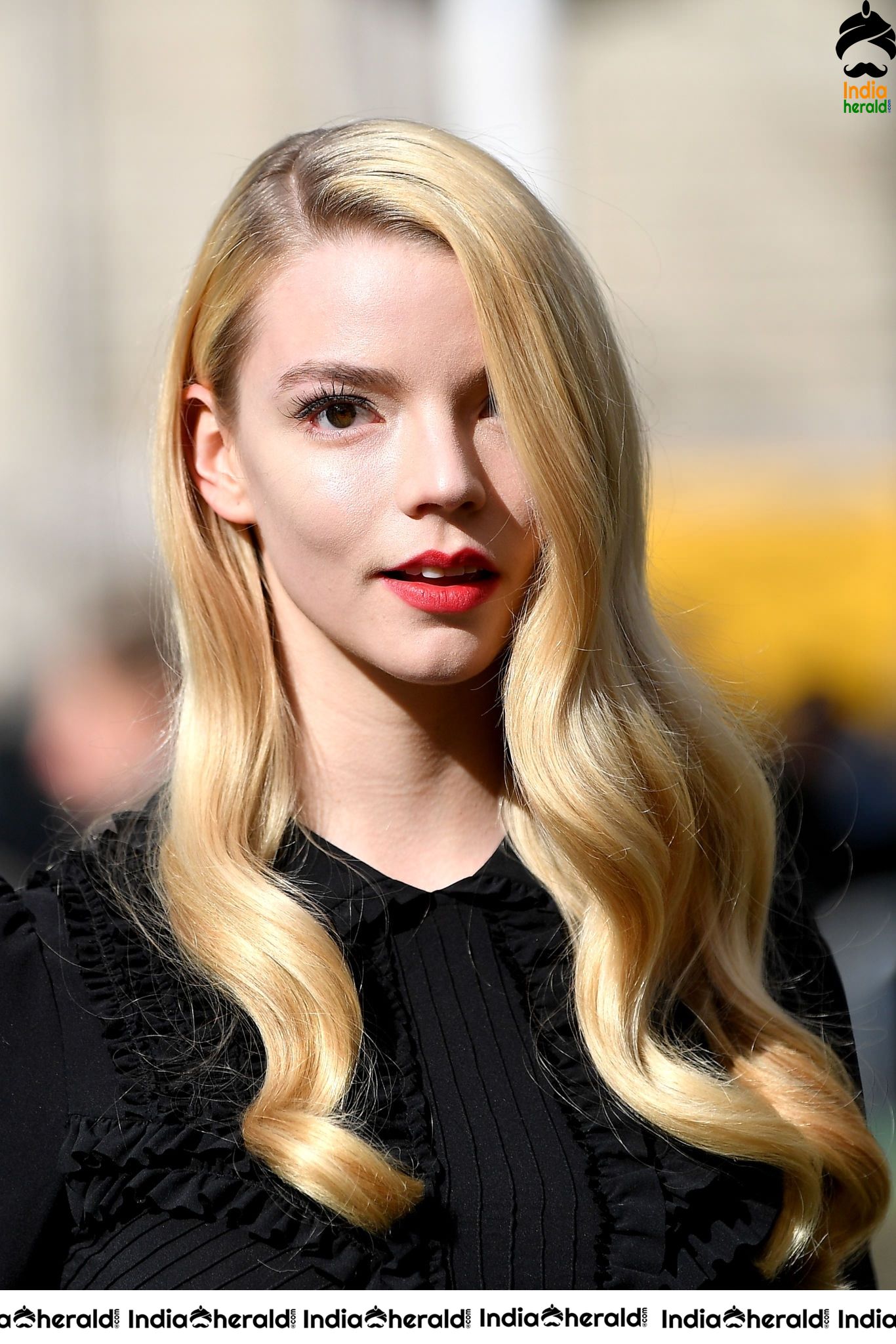 Anya Taylor Joy during Miu Miu show at Paris Fashion Week