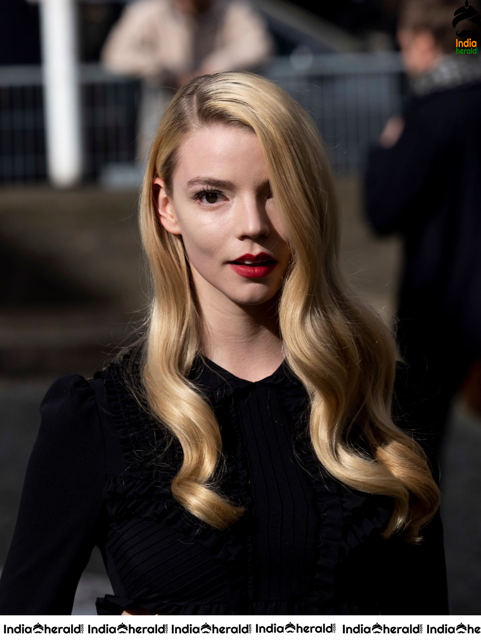 Anya Taylor Joy during Miu Miu show at Paris Fashion Week