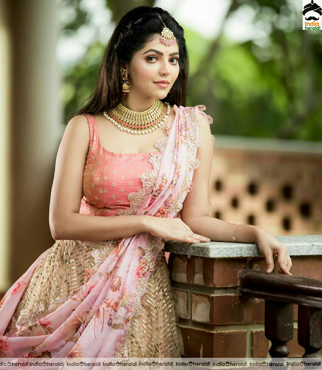 Athulya Cute latest pink choli Dress Stills