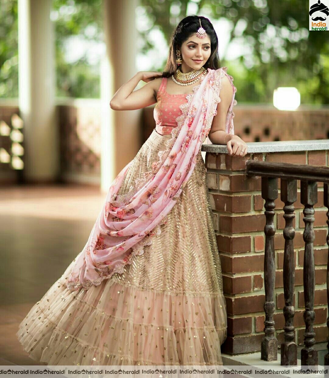 Athulya Cute latest pink choli Dress Stills