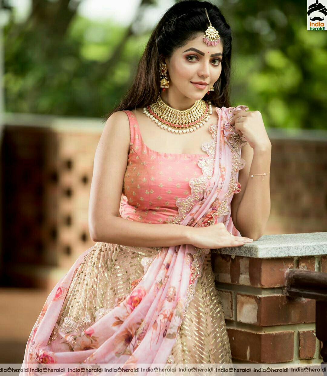 Athulya Cute latest pink choli Dress Stills