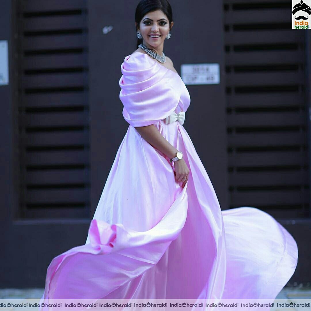 Athulya Cute Pink Frock stills