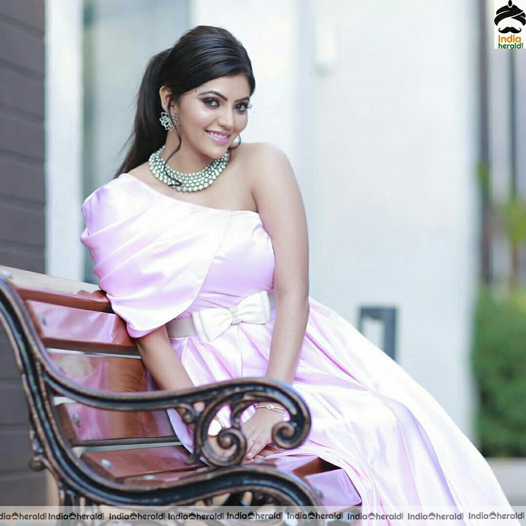 Athulya Cute Pink Frock stills