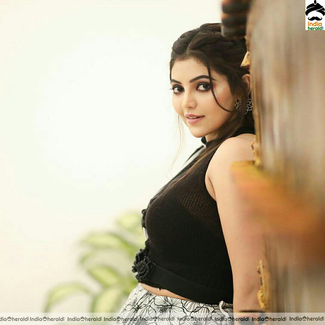 Athulya Hot and Cute in Black and White Saree Stills