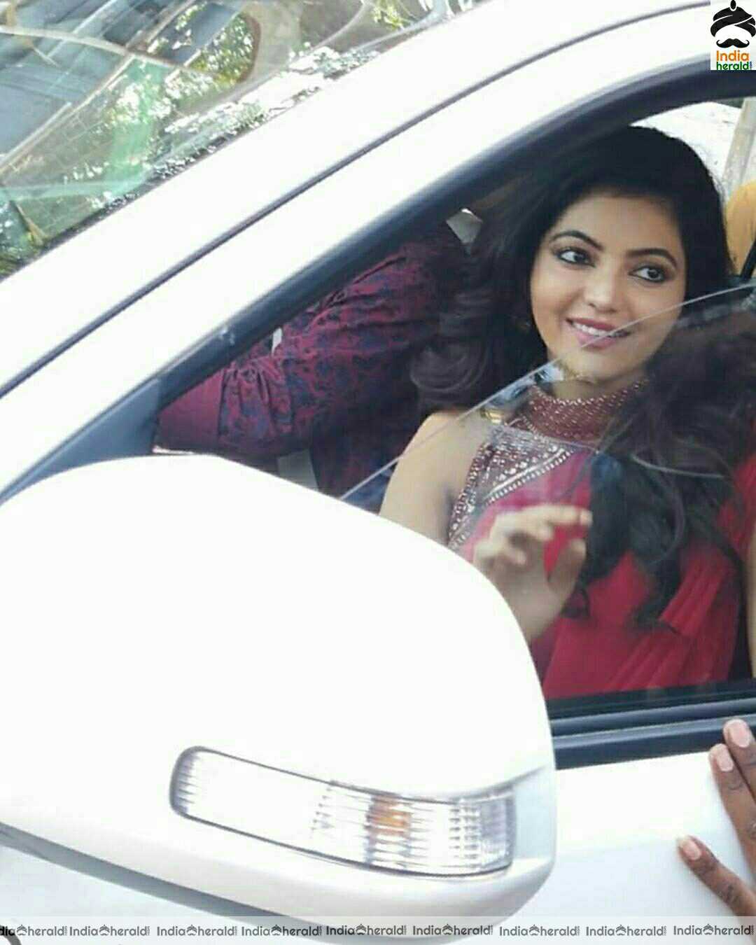 Athulya Hot And Cute Stills In Red Dress