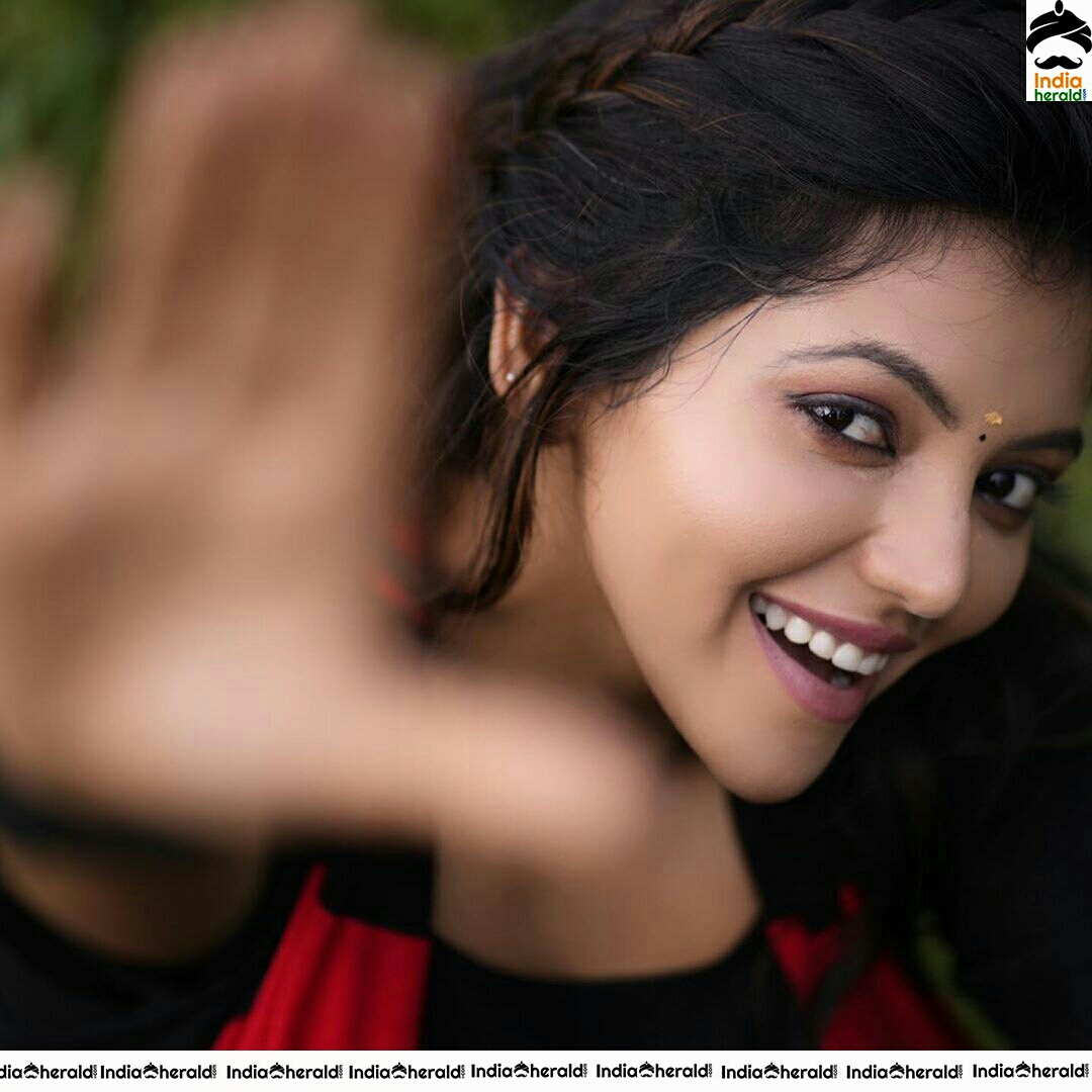 Athulya Ravi Cute In Black And Red Dress Photoshoot