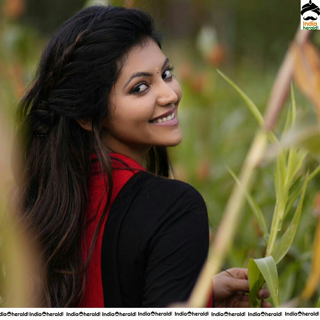 Athulya Ravi Cute In Black And Red Dress Photoshoot