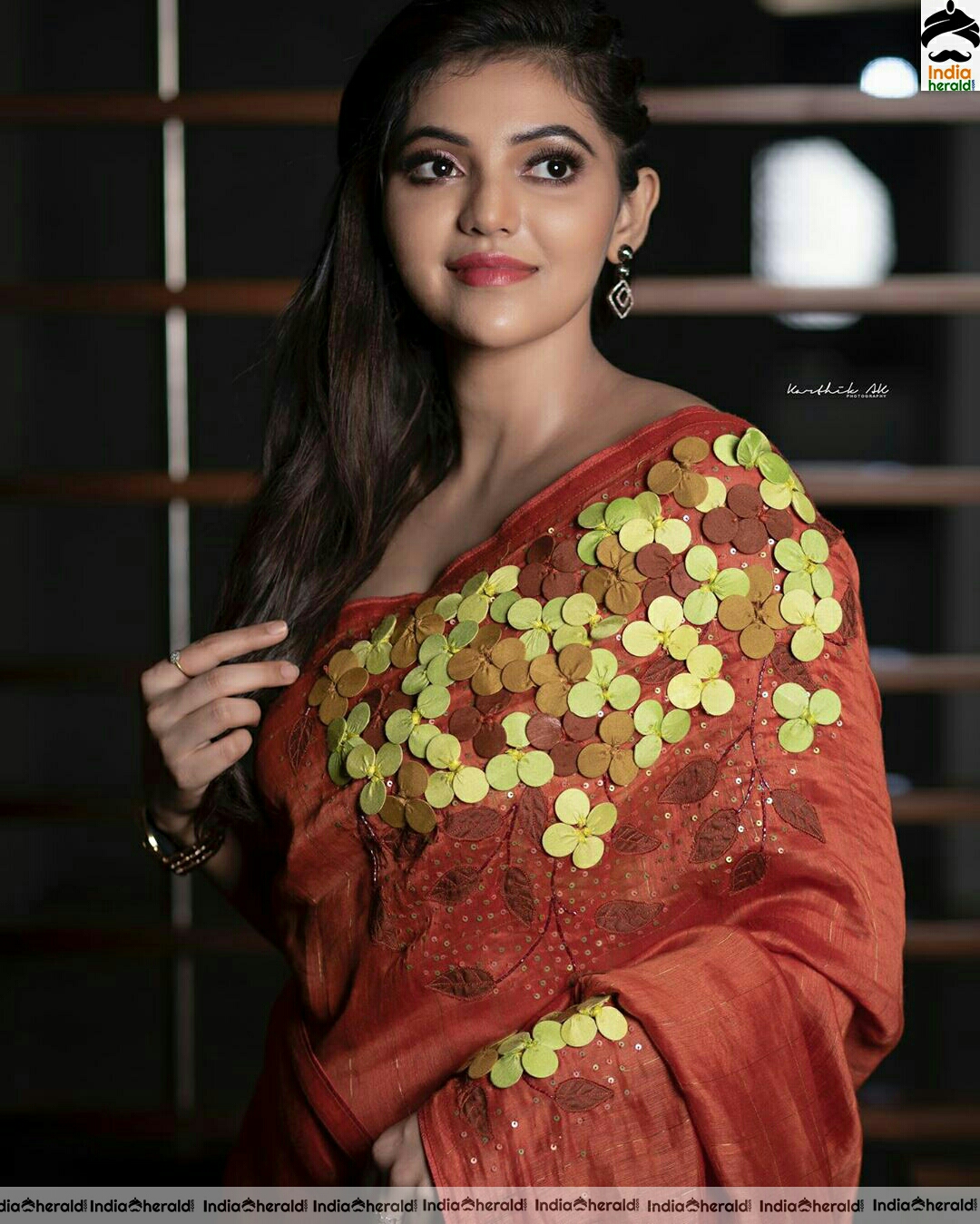 Athulya Ravi Latest Orange Saree Stills