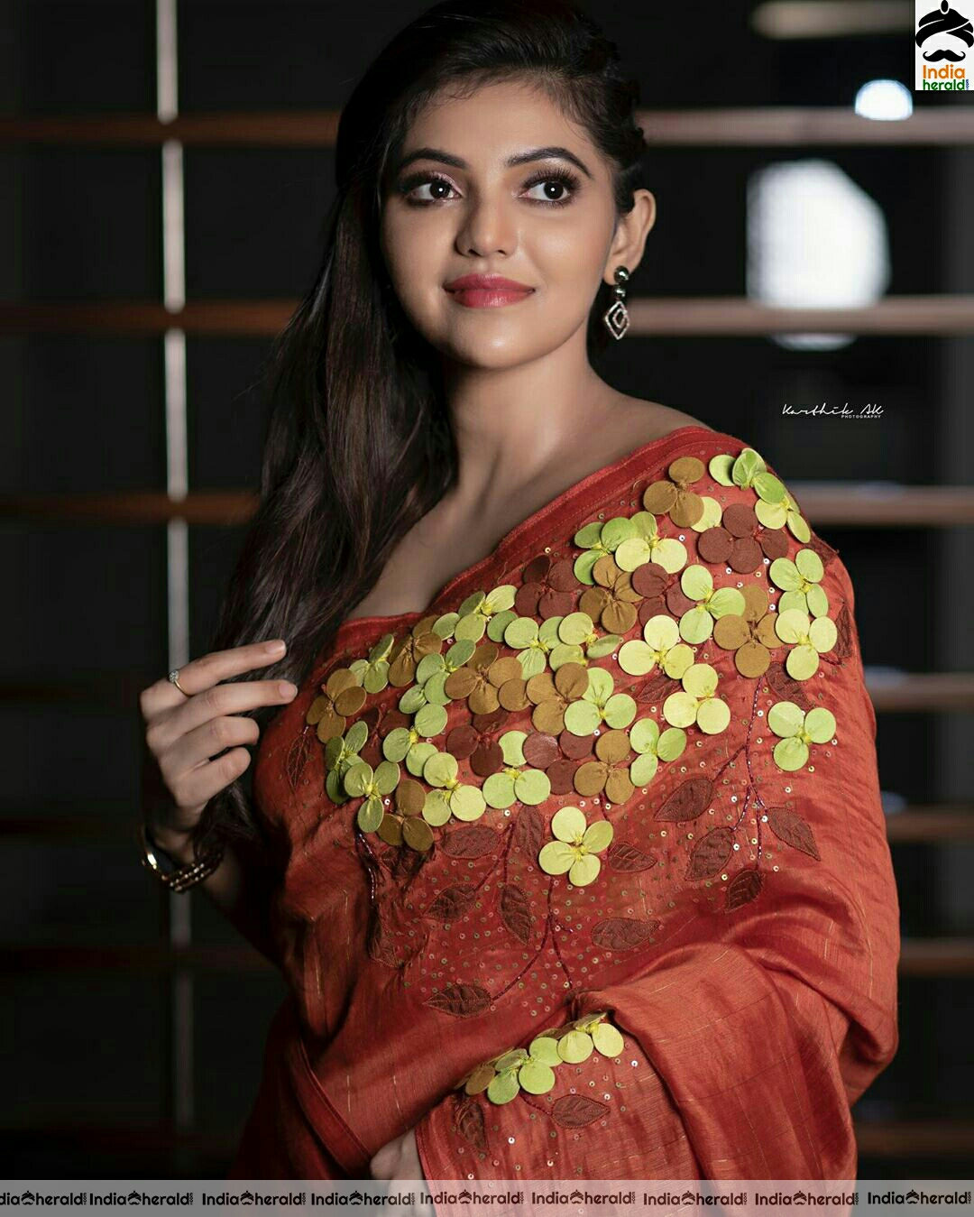 Athulya Ravi Latest Orange Saree Stills