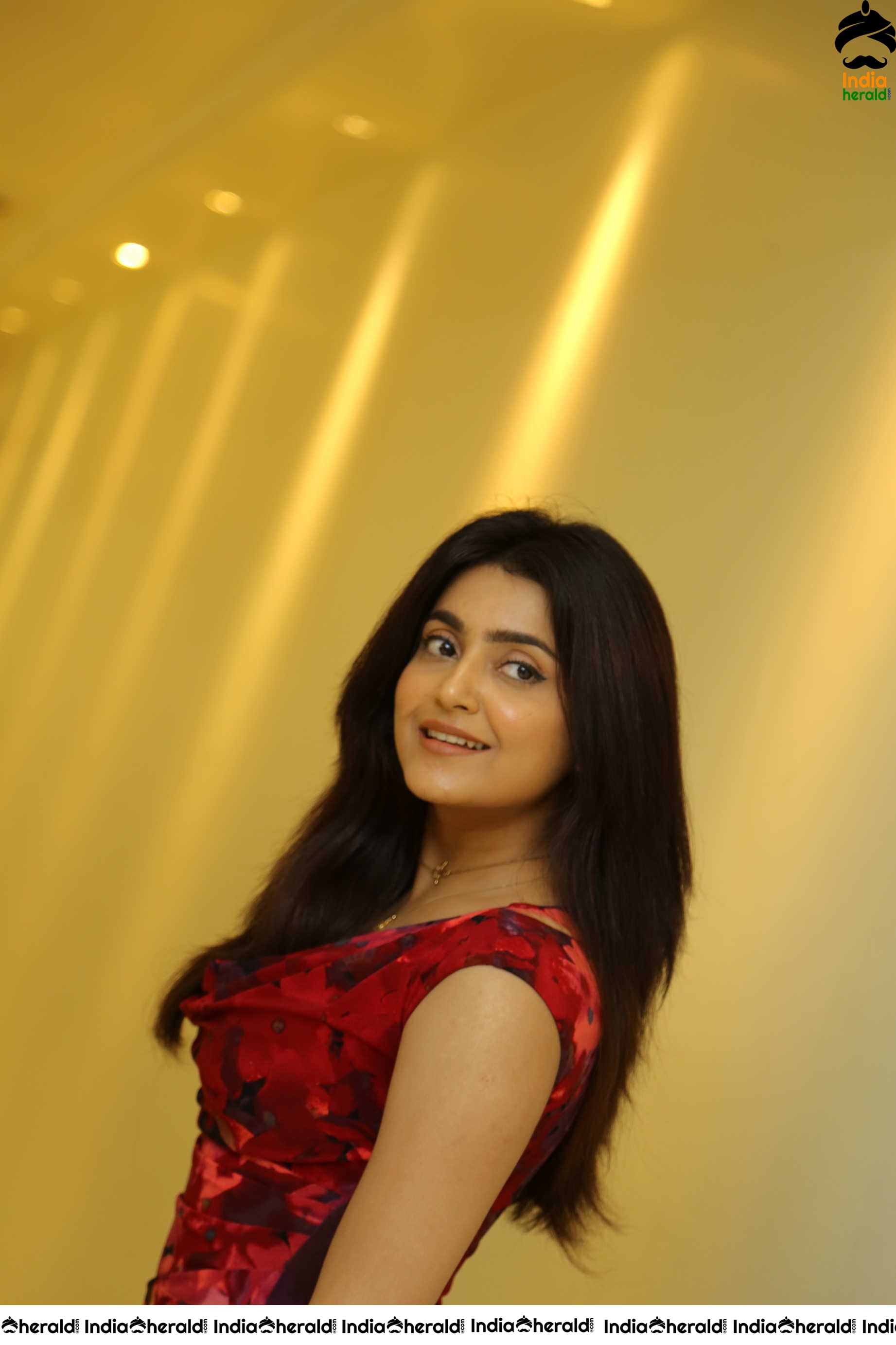 Avantika Mishra Looking Hot In Red Short Frock Set 1