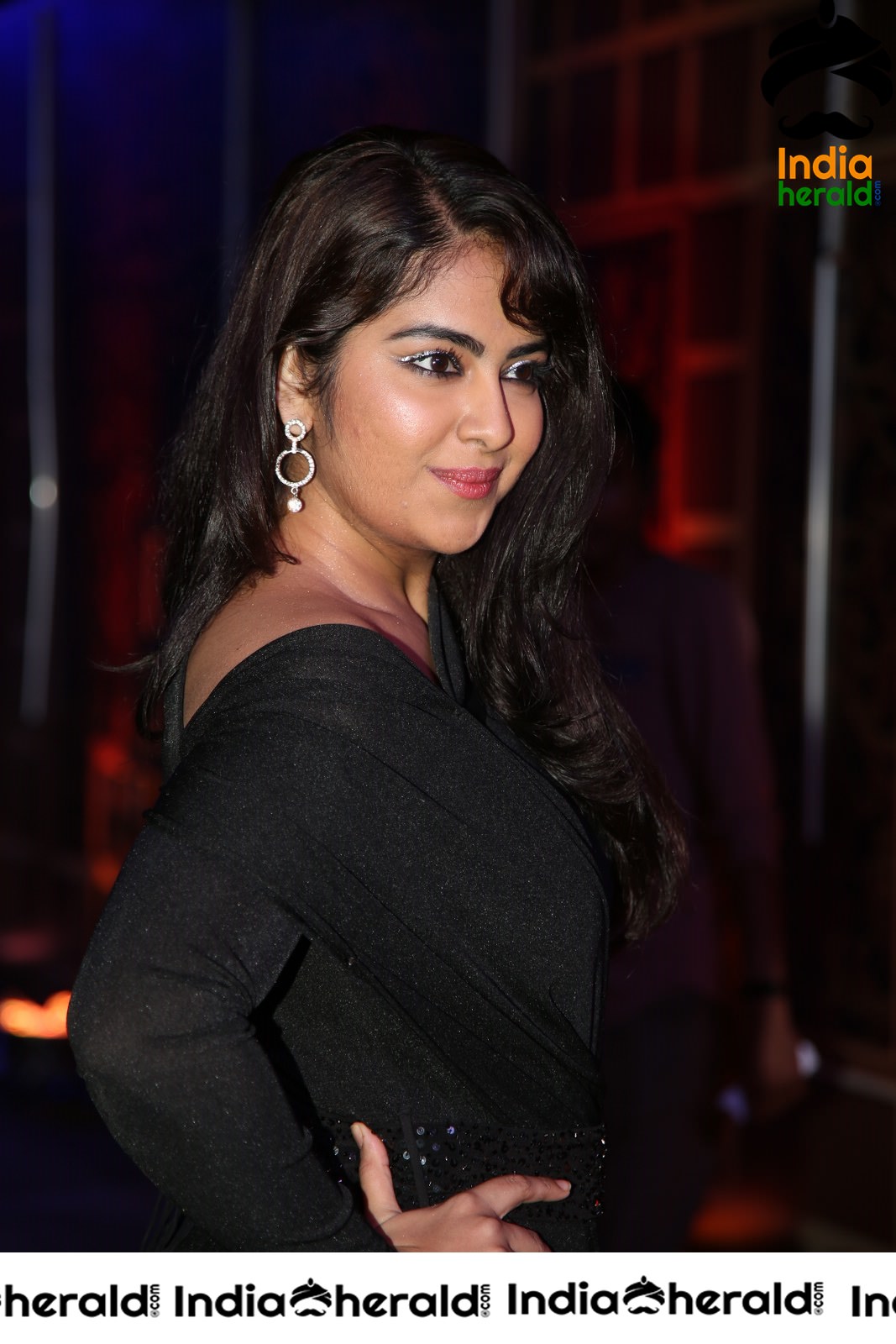 Avika Gor Slaying it in Black Thigh Slit Cut Dress Set 2