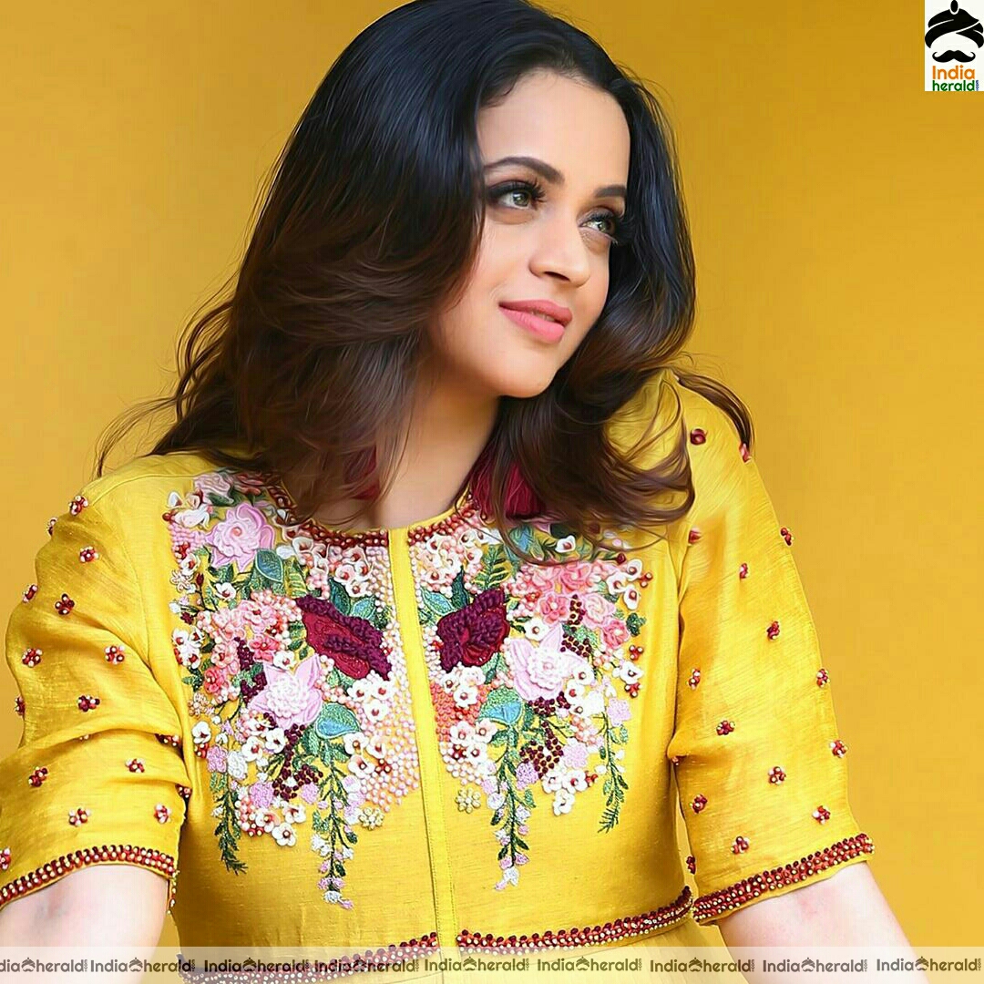 Bhavana Cute Preety Yellow Dress Stills