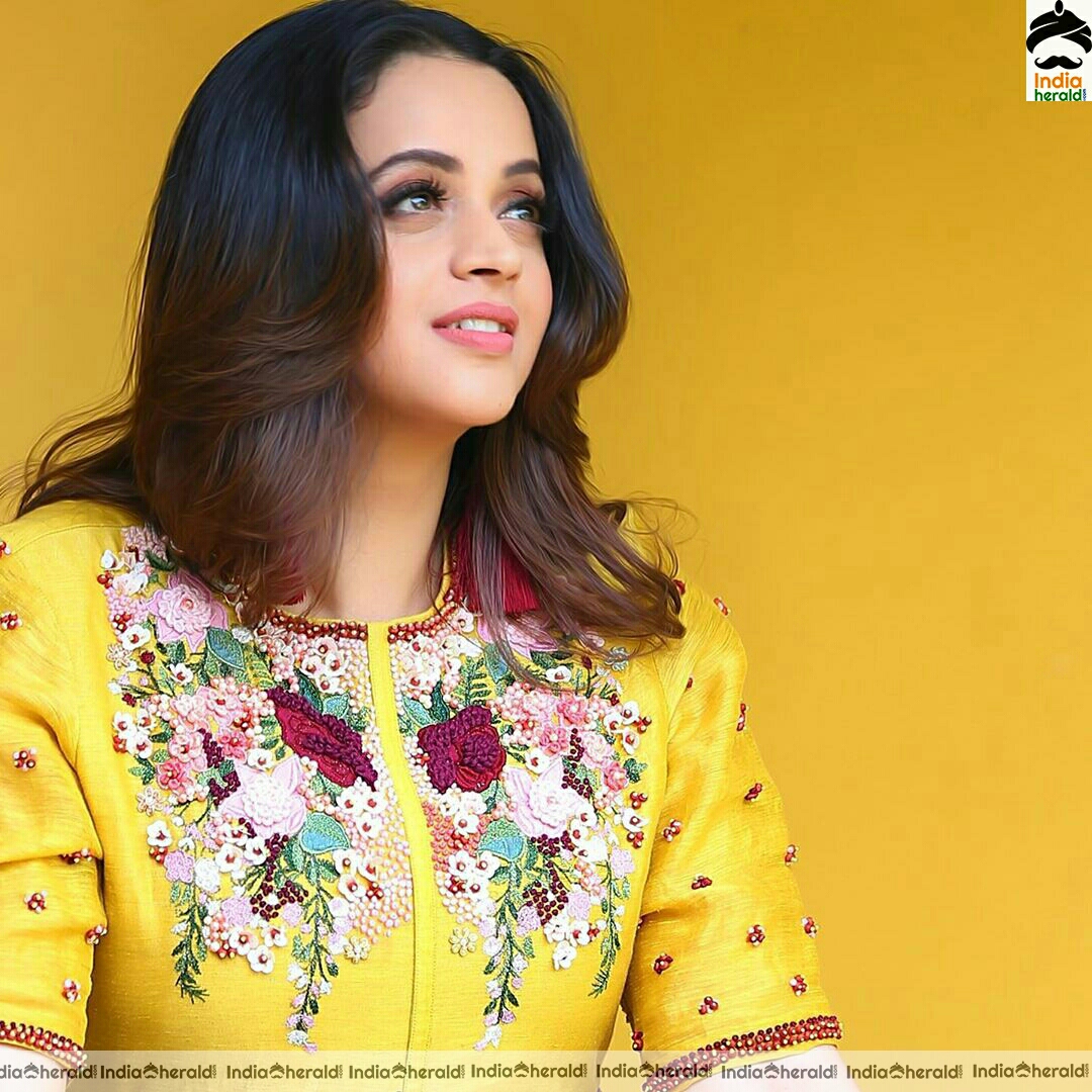 Bhavana Cute Preety Yellow Dress Stills