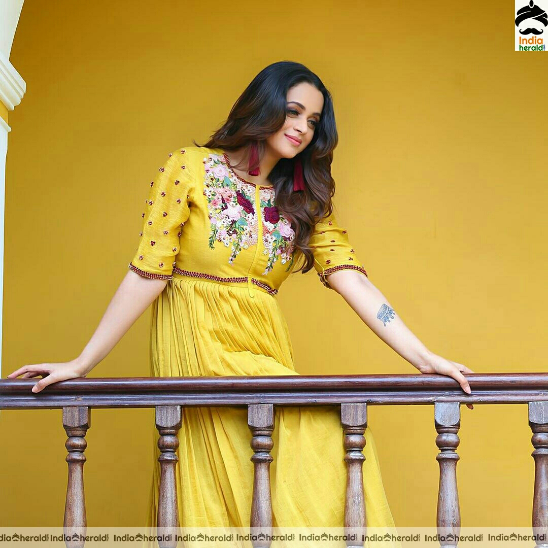 Bhavana Cute Preety Yellow Dress Stills