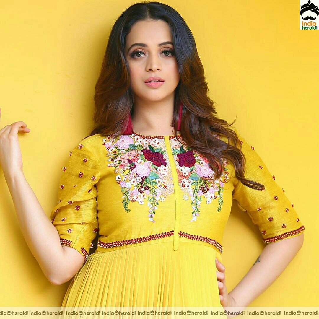 Bhavana Cute Preety Yellow Dress Stills