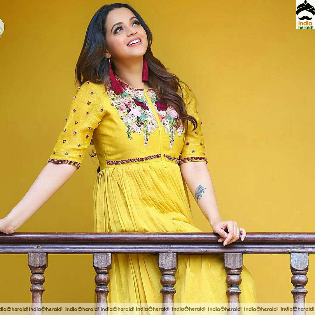 Bhavana Cute Preety Yellow Dress Stills