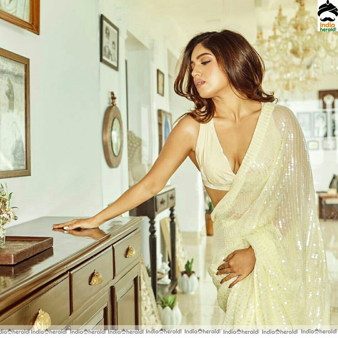 Bhumi Pednekar Hot Saree Stills