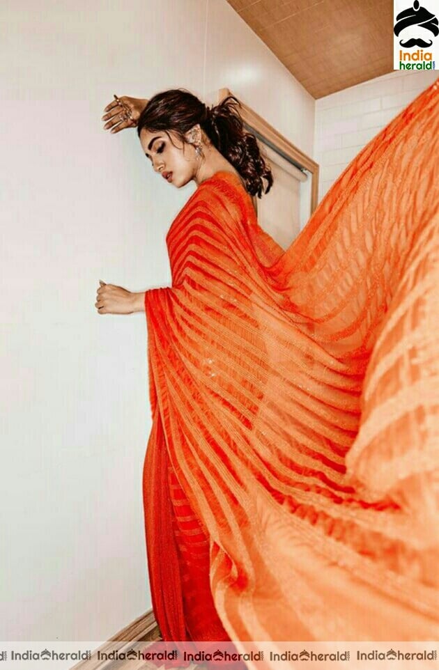 Bhumi Pednekar Hot Saree Stills