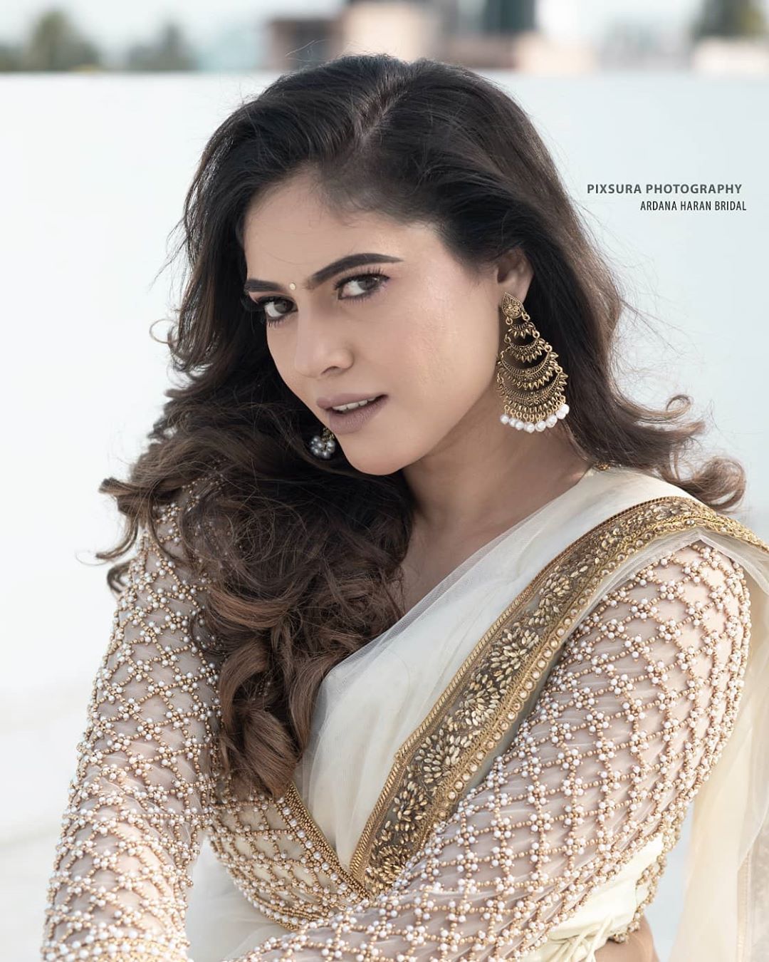 Bigg Boss Fame Sherin In Latest White Photoshoot