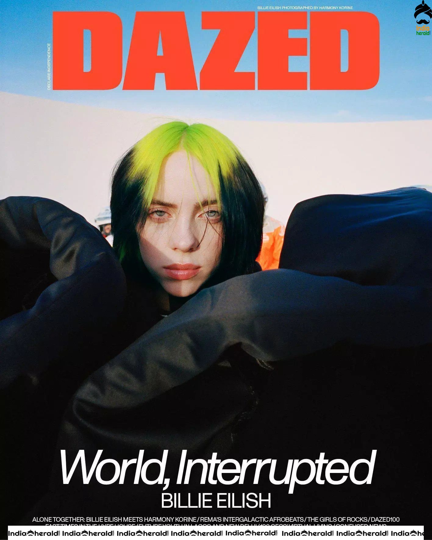 Billie Eilish poses for Dazed Magazine Spring Summer 2020 Edition