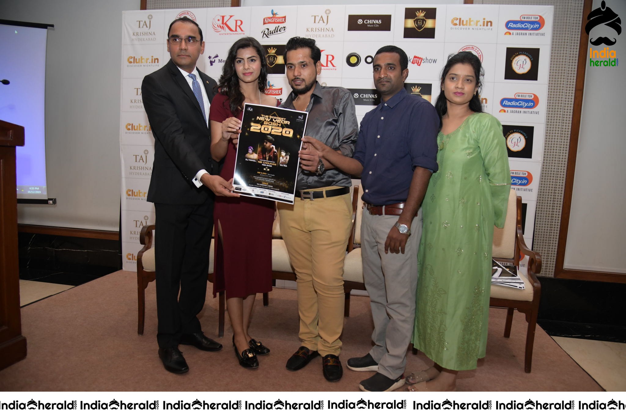 Bollywood Actress Juhee khan Poster Launch for The Biggest Bollywood New Year Bash 2020 Set 2