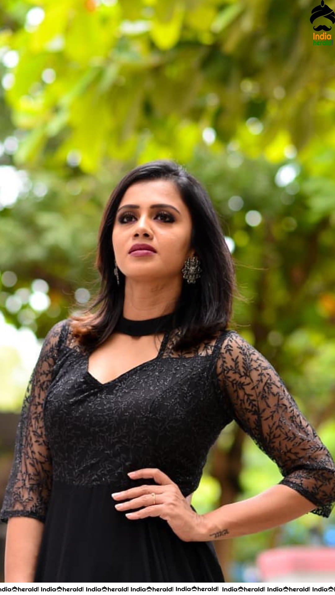 Brahmin Beauty Anjana Rangan Killing it in Black with a Dog Collar Dress