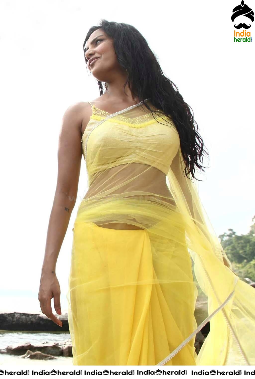 Brahmin beauty Priya Anand Exposing her Midriff and Navel in Saree