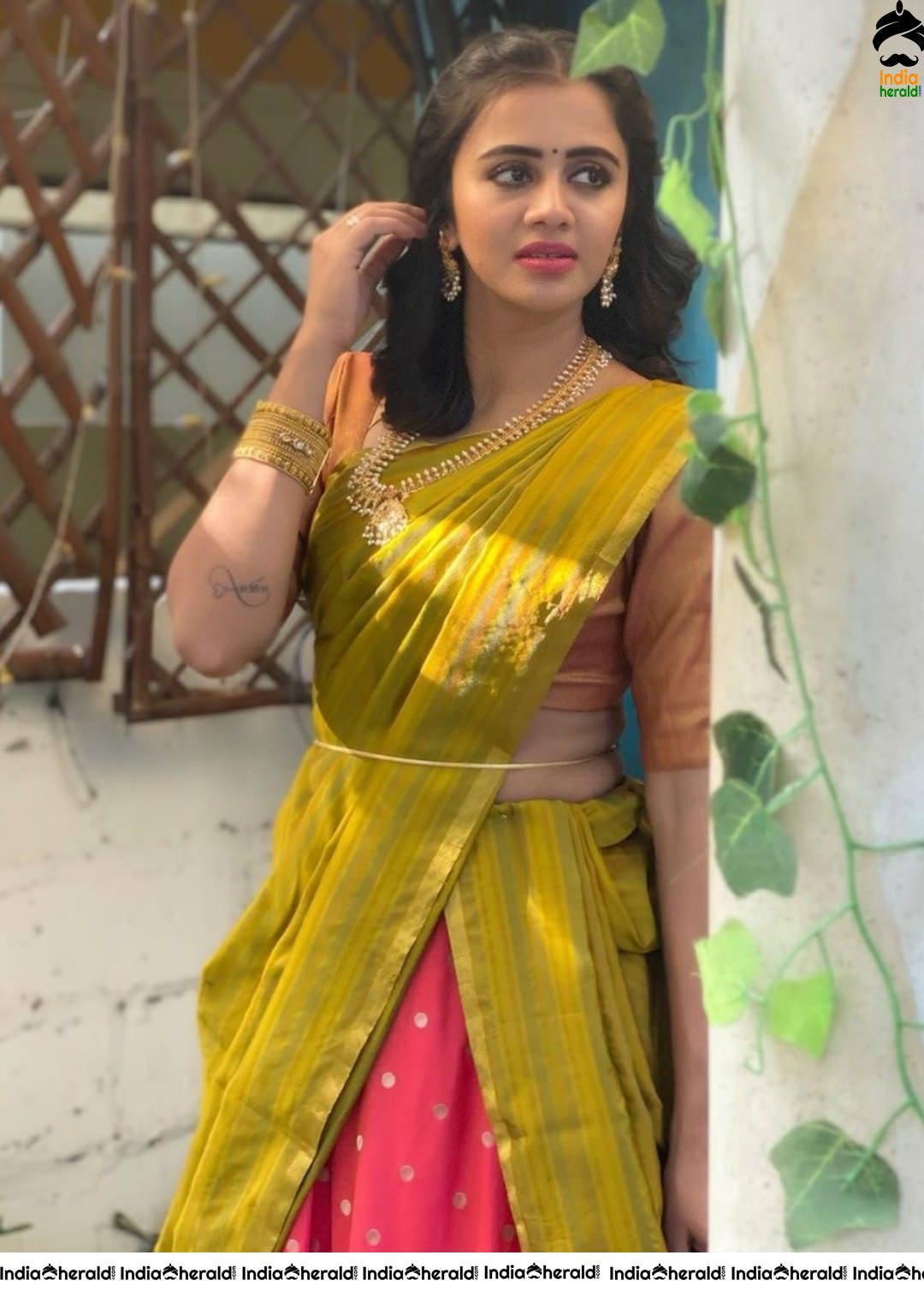 Brahmin Beauty VJ Anjana Rangan showing her Sexy Hip in Saree