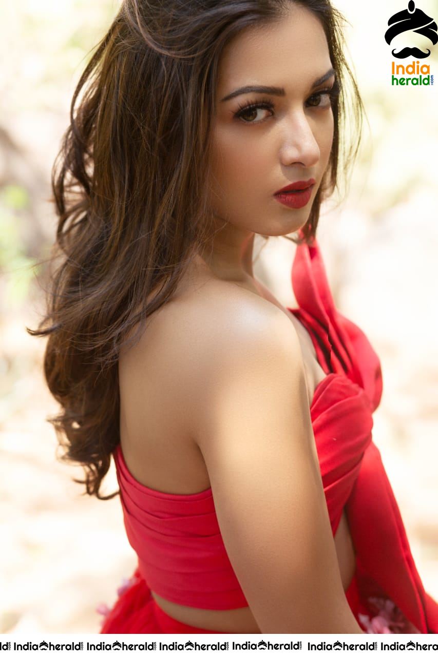 Catherine Tresa Hot In Red Brassiere Photos