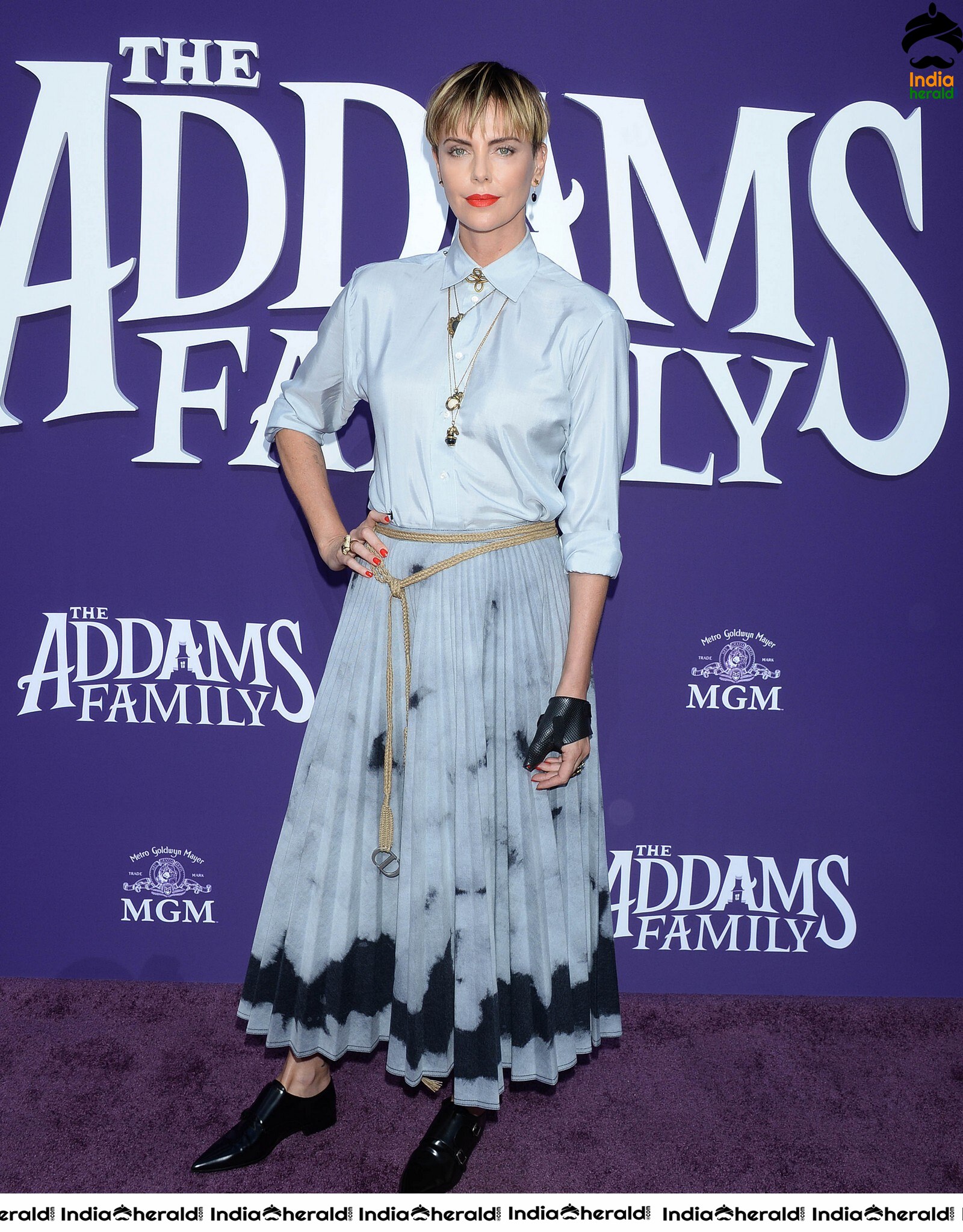 Charlize Theron in The Addams Family Premiere in Century City