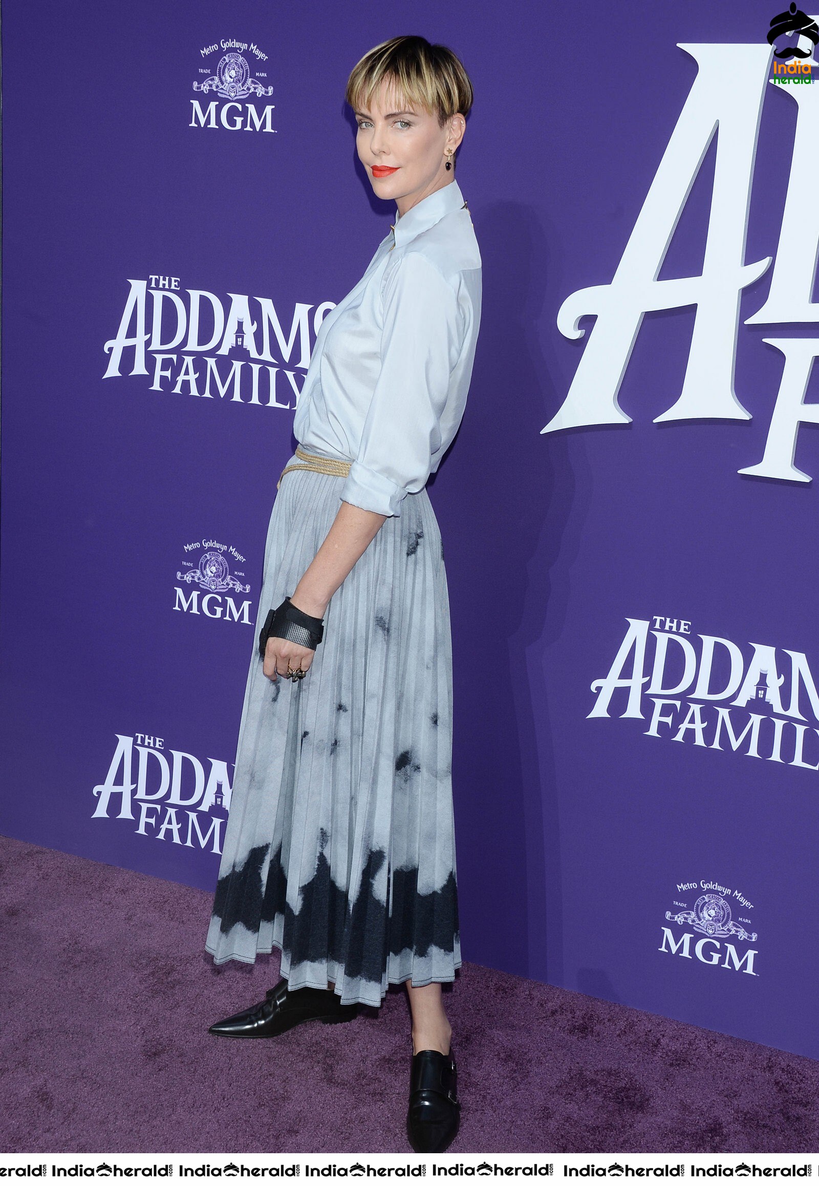 Charlize Theron in The Addams Family Premiere in Century City