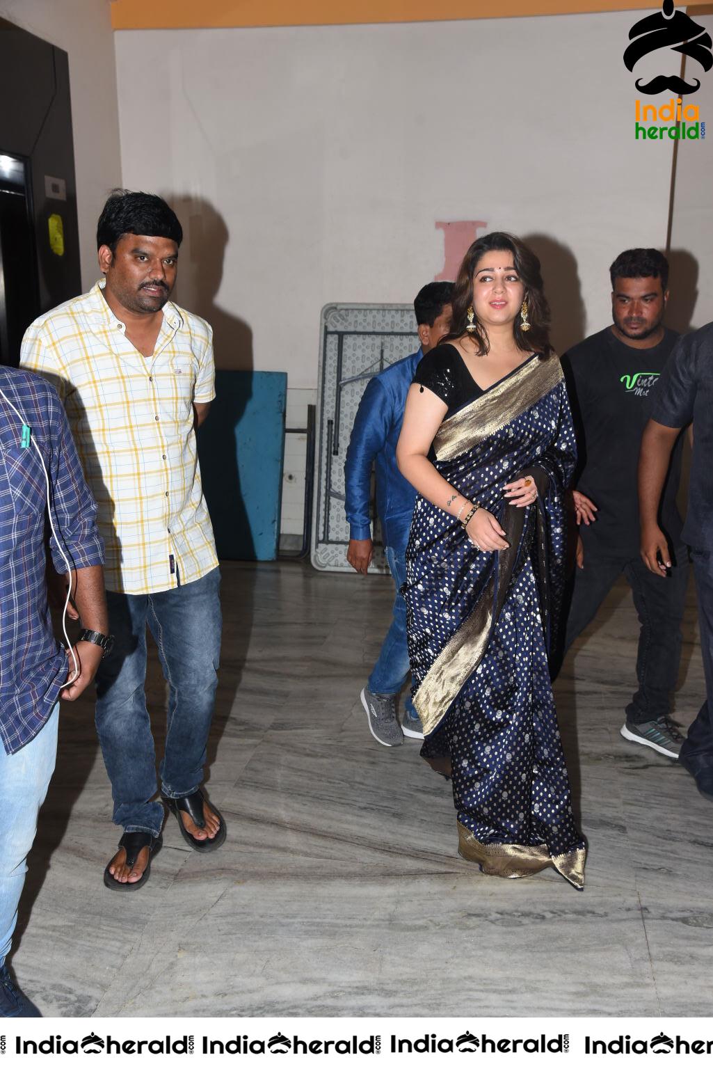 Charmee Looking Seductive In Black Saree At Puri Jagannadh Birthday Event Set 2