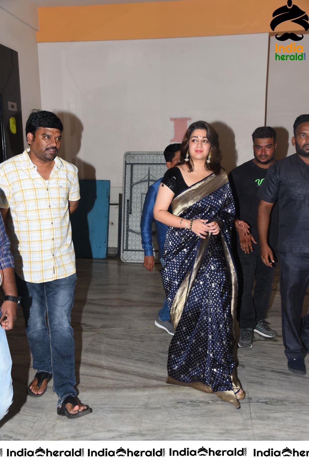 Charmee Looking Seductive In Black Saree At Puri Jagannadh Birthday Event Set 2