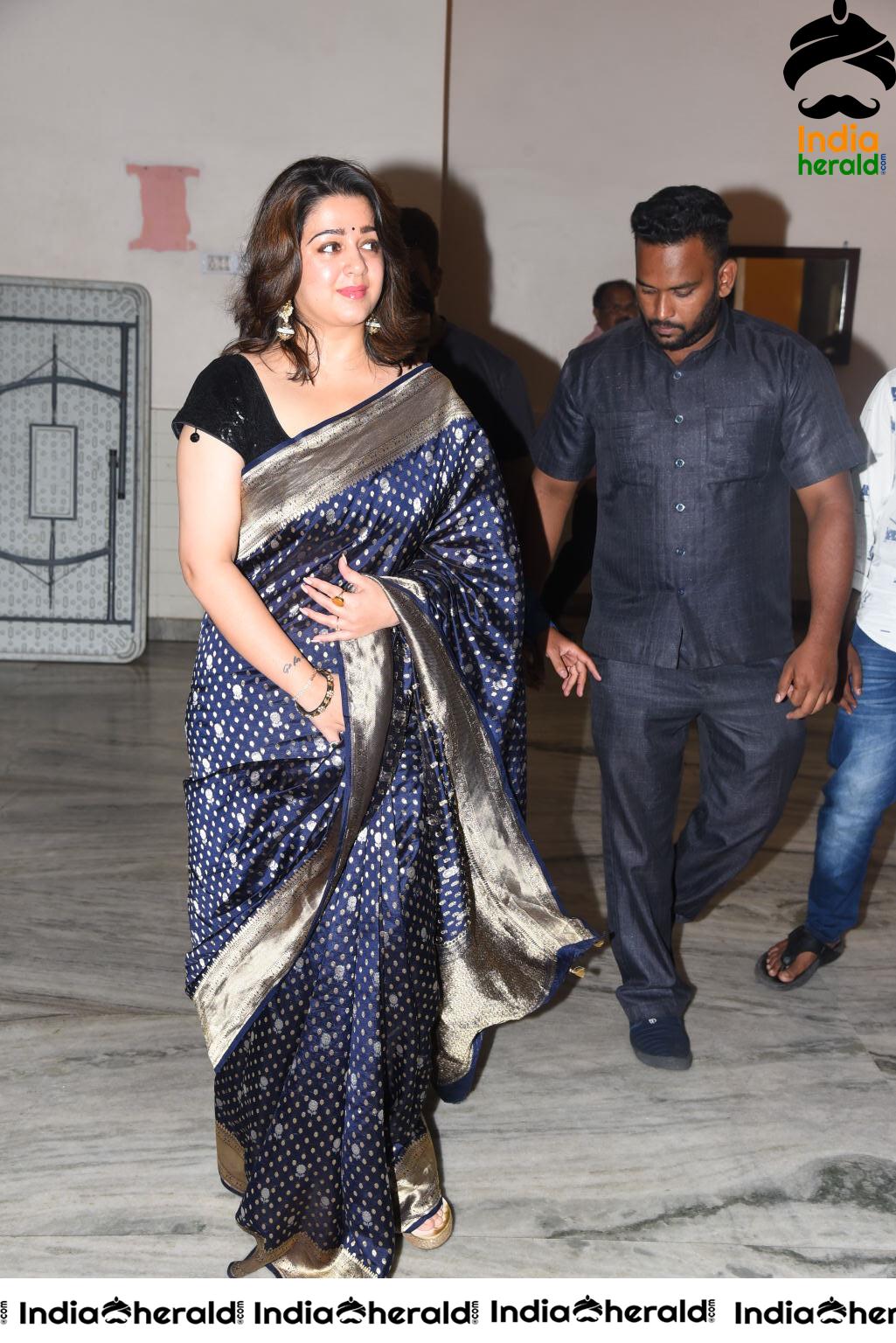 Charmee Looking Seductive In Black Saree At Puri Jagannadh Birthday Event Set 2