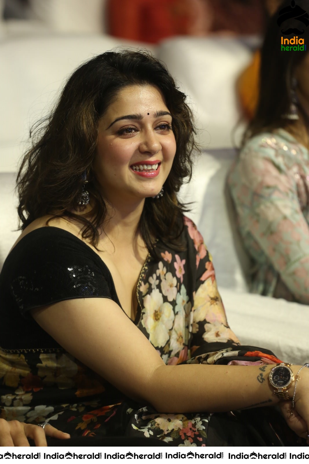 Charmee Looking Super Hot and Sexy in Black Saree at MMC Event Set 1