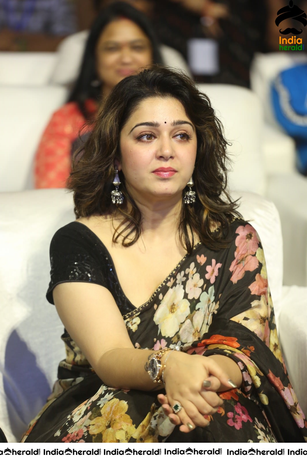 Charmee Looking Super Hot and Sexy in Black Saree at MMC Event Set 1