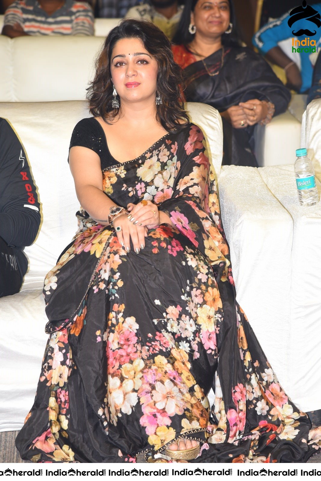 Charmee Looking Super Hot and Sexy in Black Saree at MMC Event Set 2