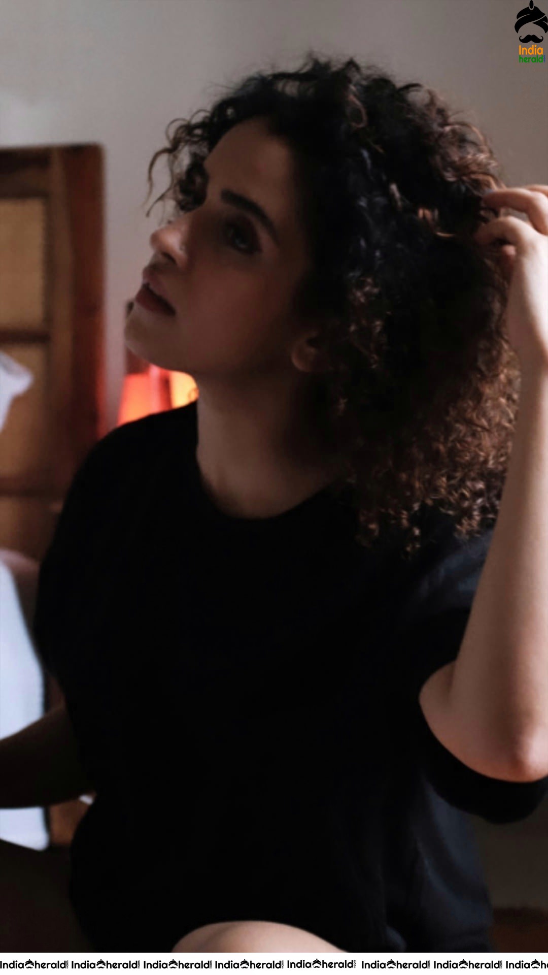 Curly Haired Beauty Sanya Malhotra Latest Clicks