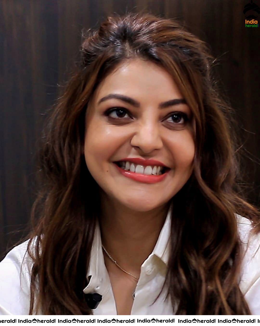 Cute Adorable Expressions of Kajal Aggarwal during her Latest Interview