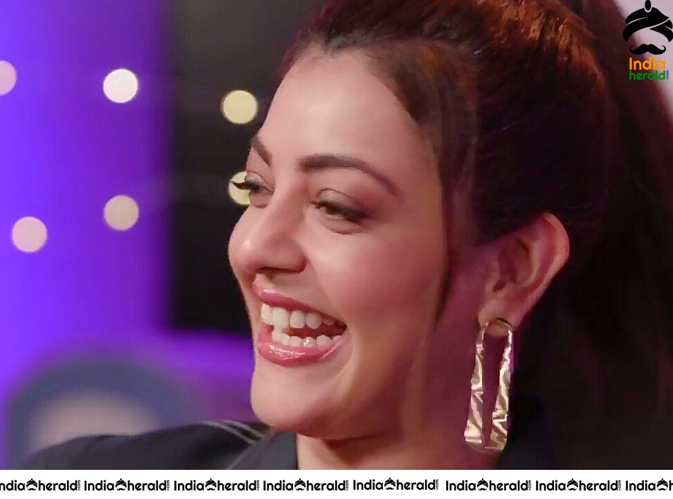 Cute Expressions Of Kajal Aggarwal During A TV Interview In Hindi Channel