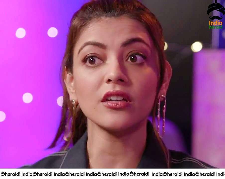 Cute Expressions Of Kajal Aggarwal During A TV Interview In Hindi Channel