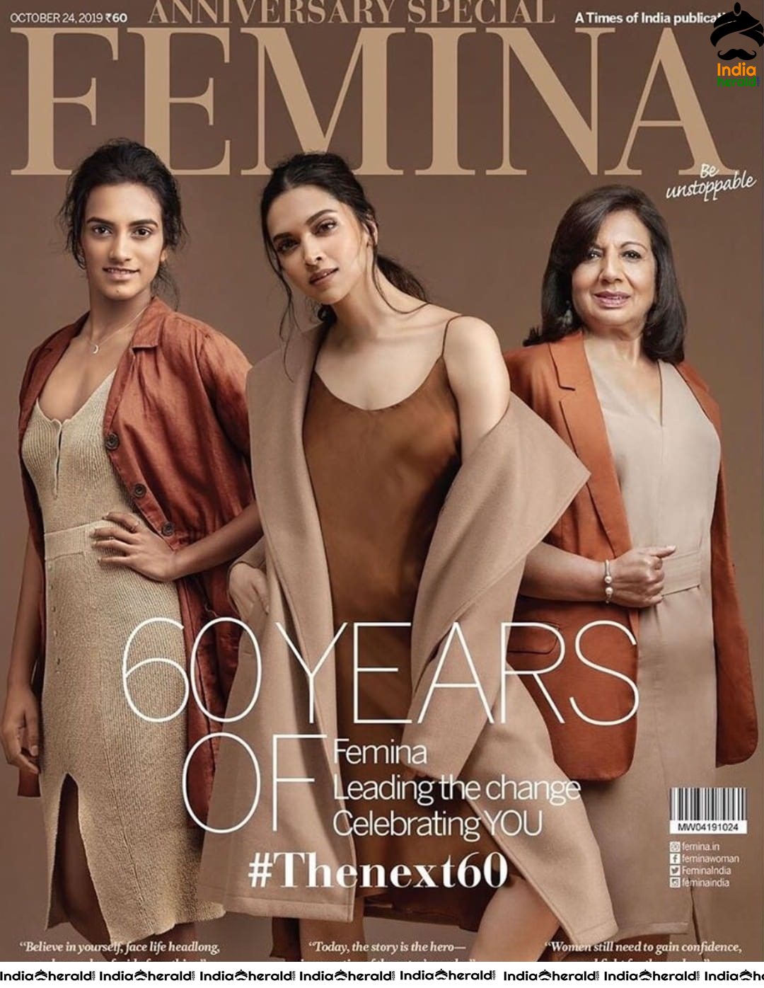 Deepika Padukone for the 60th Anniversary Special Edition of Femina Magazine