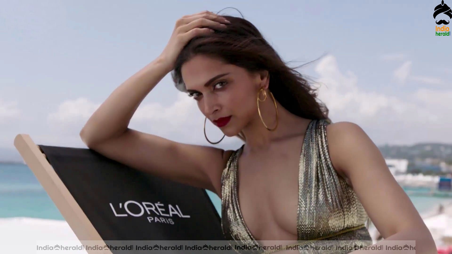 Deepika Padukone Hot Cleavage exposing shoot for LOreal Paris