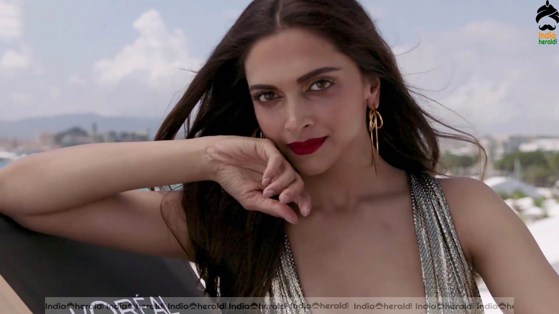 Deepika Padukone Hot Cleavage exposing shoot for LOreal Paris