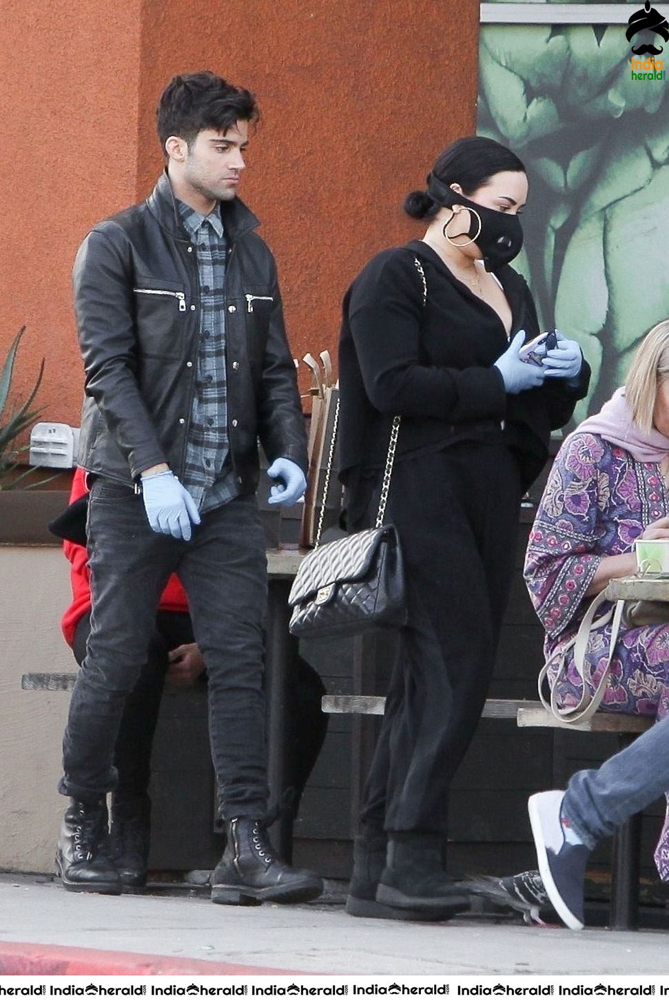 Demi Lovato Wears a Corona Virus mask as she shops at Erewhon in Los Angeles