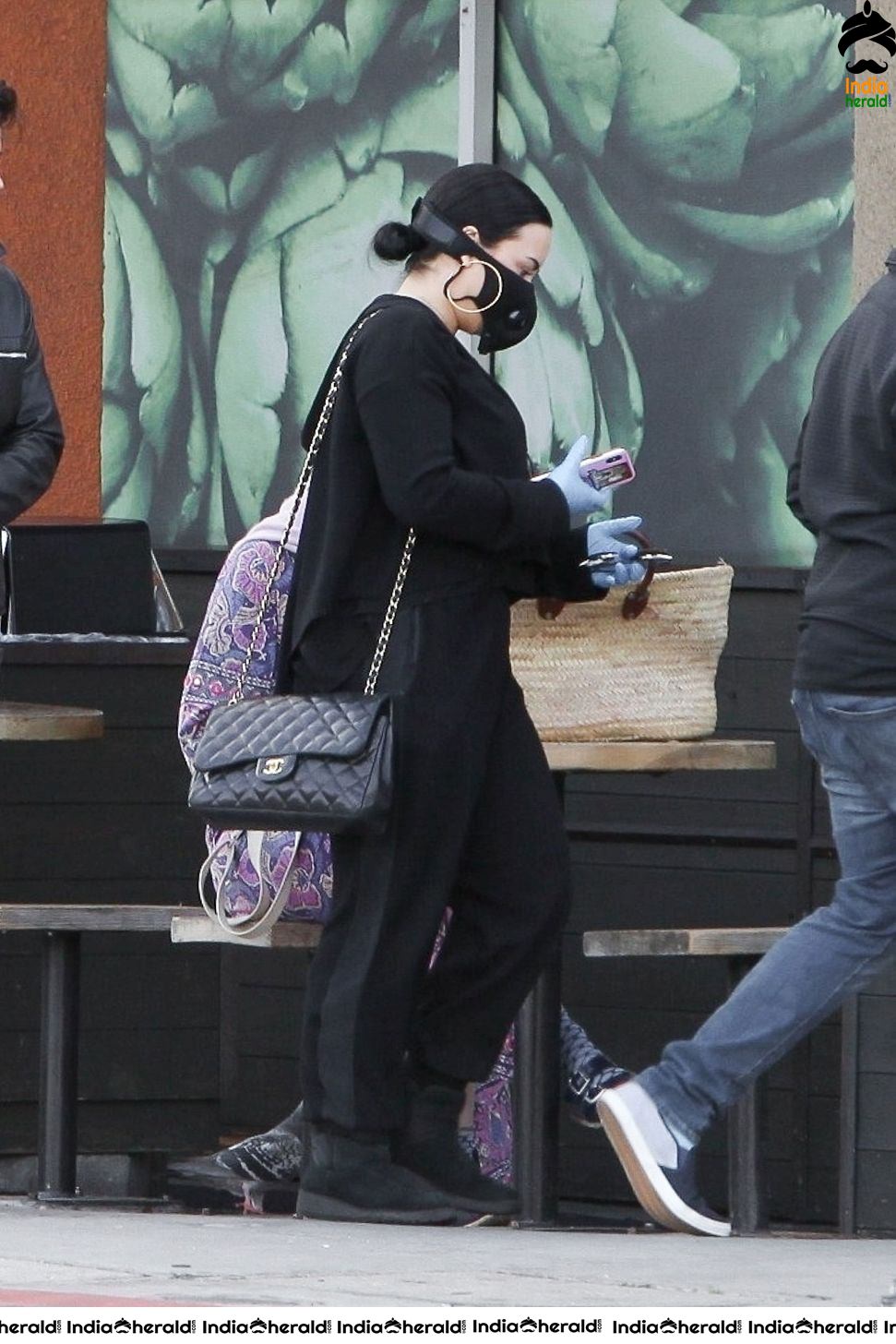 Demi Lovato Wears a Corona Virus mask as she shops at Erewhon in Los Angeles