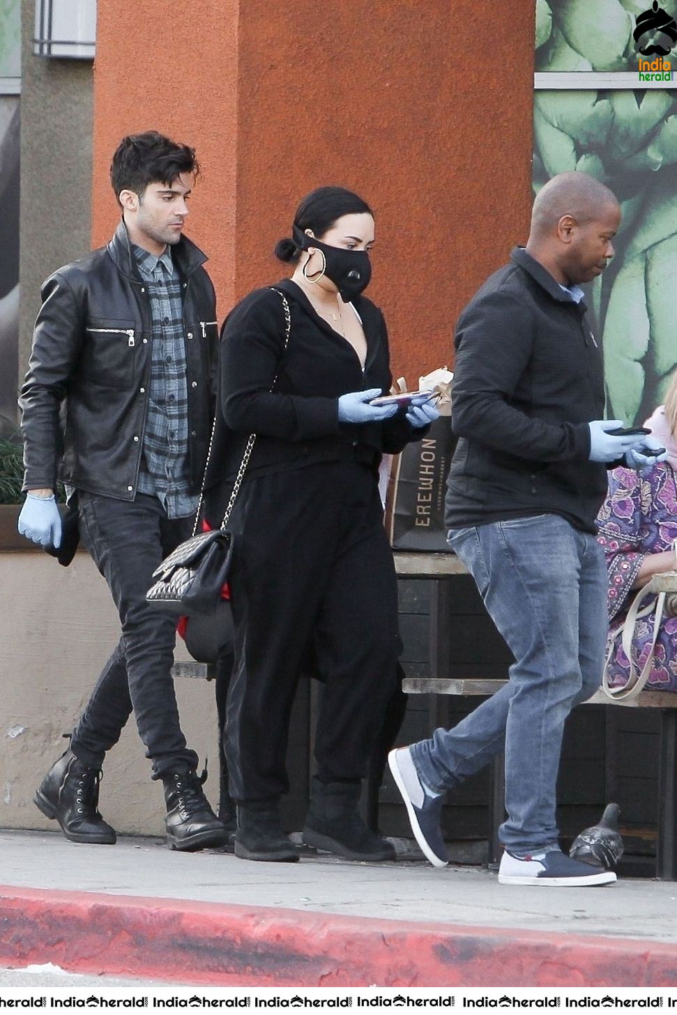 Demi Lovato Wears a Corona Virus mask as she shops at Erewhon in Los Angeles